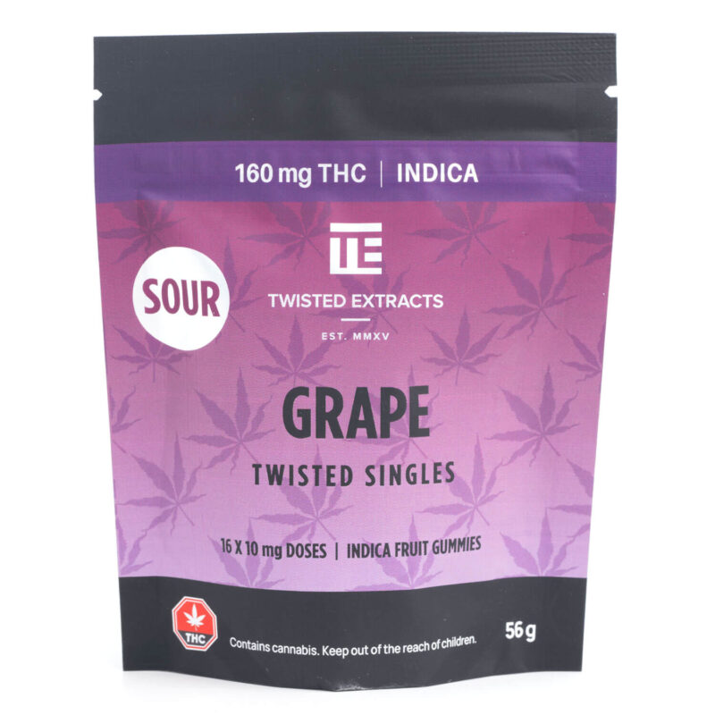Twisted Extracts - Indica Twisted Singles (160mg THC), Twisted Singles - 160mg THC - Top Shelf Express, Twisted Extracts - Sativa Twisted Singles (160mg THC), 160mg Twisted Singles - Twisted Extracts - Cannabismo, Sour Blue Raspberry | Indica | 160mg THC | Twisted Singles - Bulk, Twisted Extracts 160mg THC.